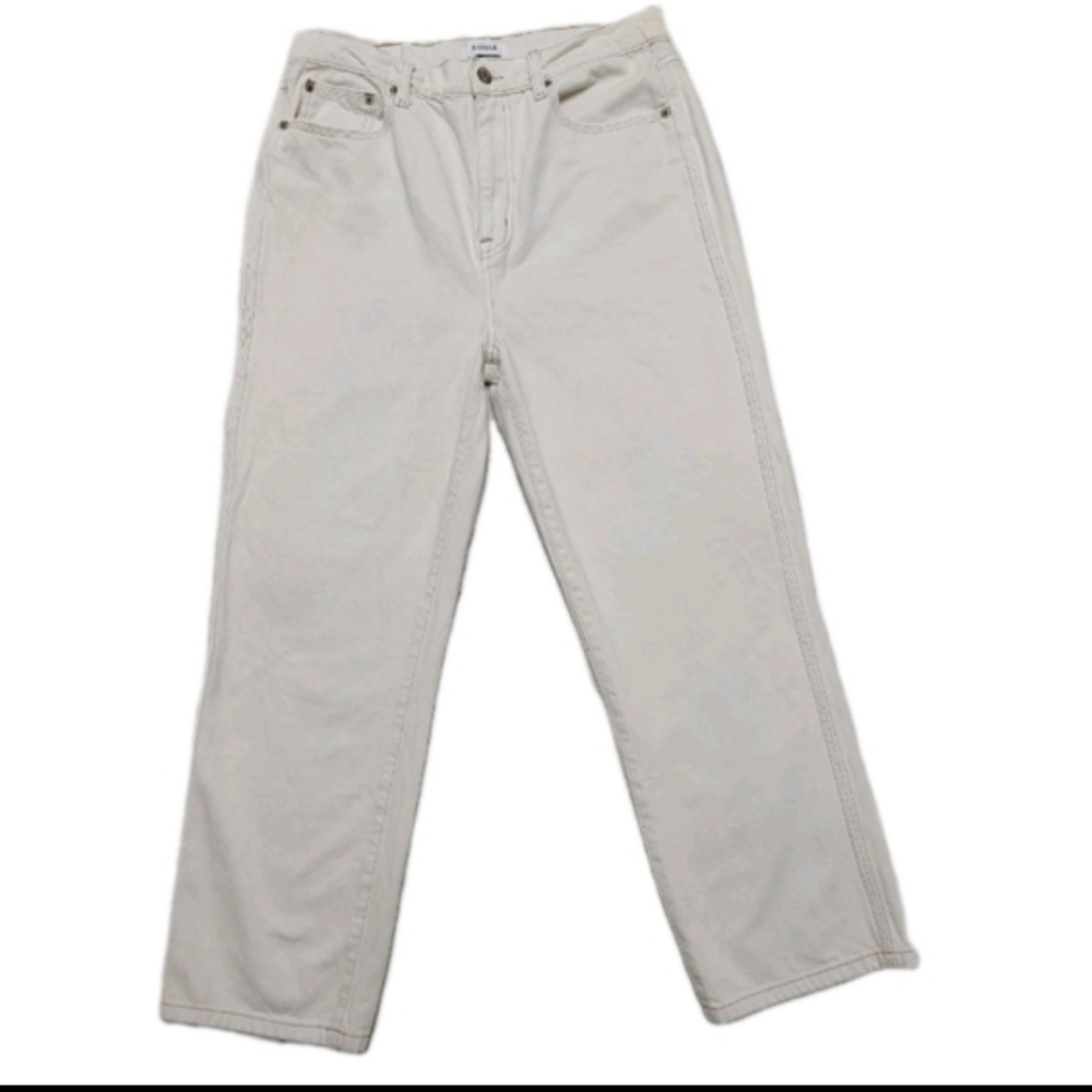 Pistola $178 Cassie Straight Leg Cropped Jeans "Ecru Vintage" Cream Women's 29 - Picture 10 of 10
